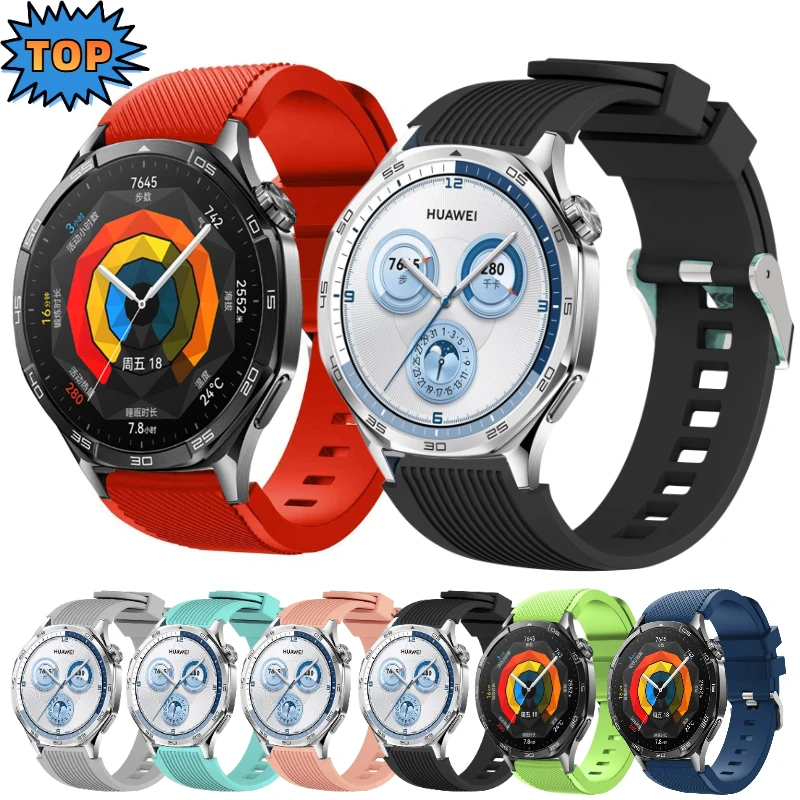 

22mm Silicone Strap for Huawei Watch 3/4 Pro 46mm Bracelet Wristband Replacement for Huawei Watch GT 5/4 Pro 46mm Correa Band