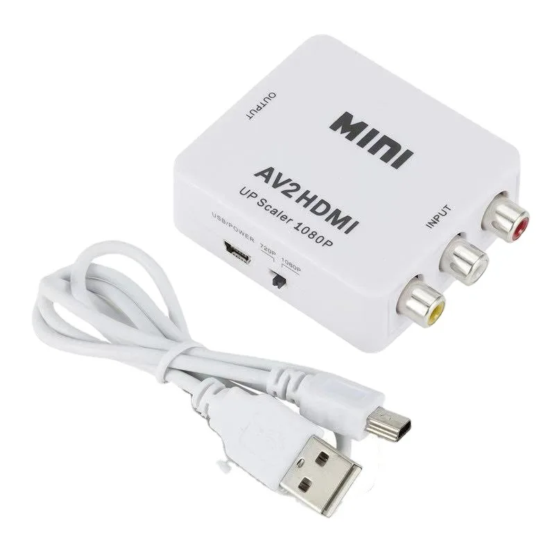 AV TO HD MI Adapter HDTV 1080P Video Composite Converter AV2HDMI RCA To HDTV CVSB L R Video Scaler Converter Box