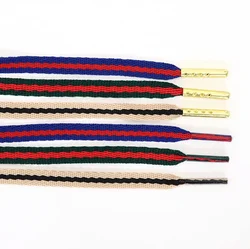 Weiou-cordones planos de poliéster de una sola capa con puntas de plástico para zapatos y zapatillas, cinta de correas verdes y rojas, 8mm