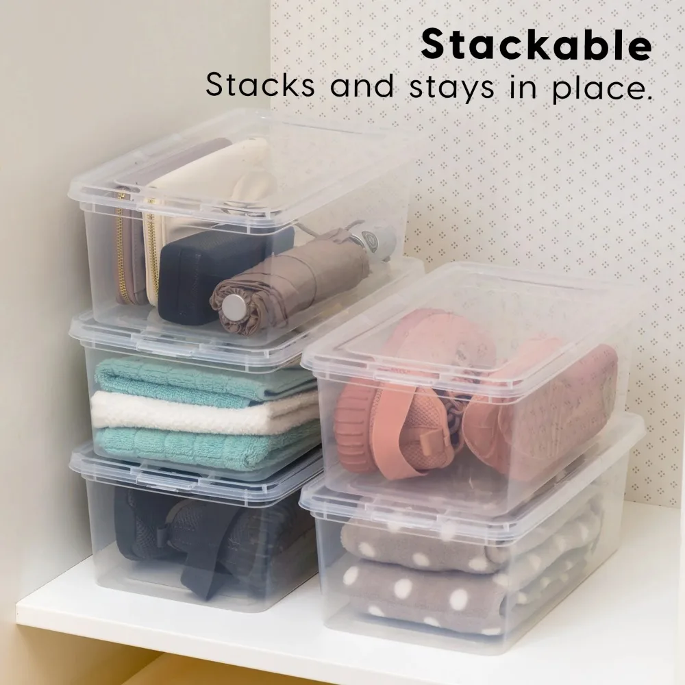 Inspired Essentials 5 Qt. Plastic Storage Bins with Lids, Stackable Storage Containers, Totes, 20Pk