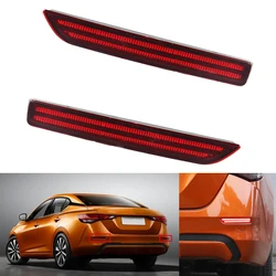 Pair 12V LED Rear Bumper Reflector Light LED Brake Light Daytime Running Light Fit for Nissan Sentra Sylphy 2020 2021