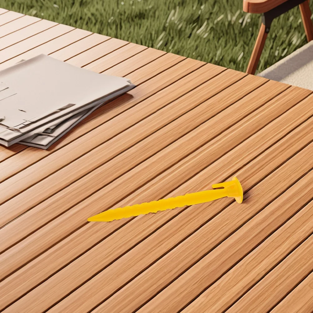 36 قطعة من أوتاد الخيمة البلاستيكية المتينة تصميم مسنن للتخييم والشاطئ في الهواء الطلق أوتاد مرساة شديدة التحمل للخيام والأقمشة المظلة باللون الأصفر