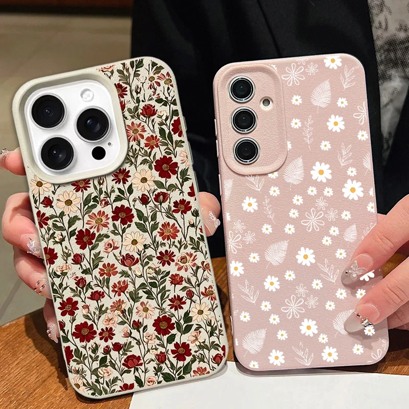 Daisy Flower Elegant Floral Cover For Xiaomi MI 15T Pro 15 Ultra 5G POCO X7 F7 X6 X5 Pro M7 M6 F5 F6 X4 NFC 5G Soft Phone Case