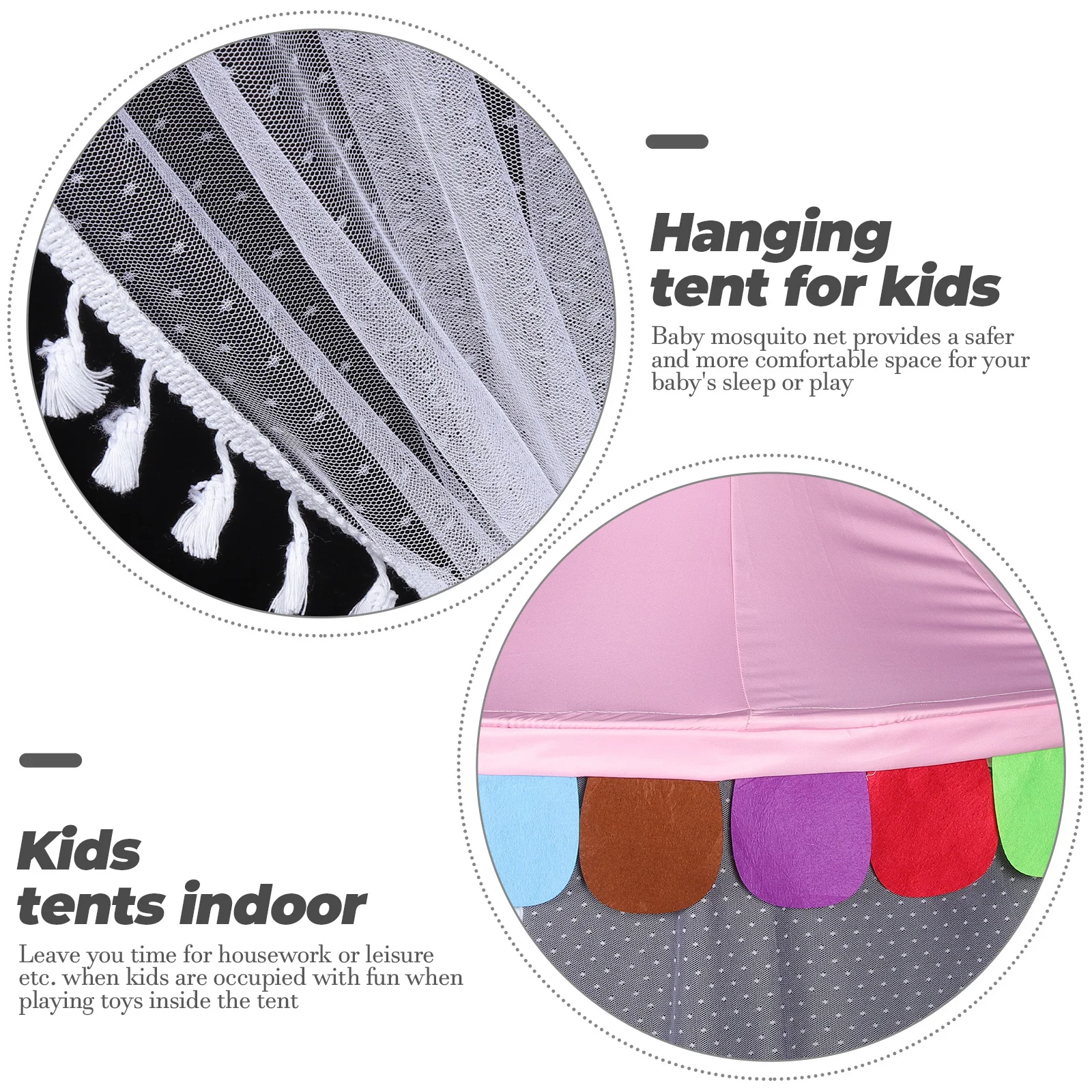 

Half-Round Dome Tent For Kids Indoor Play Tent Breathable Bug Net Toddler Bed Canopy Hanging Children Tents Home