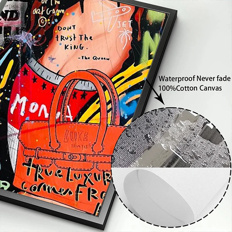 شارع الكتابة على الجدران الفن قماش اللوحة الأمير الأميرة الملكة الفنان أليك احتكار سخيف الشرير الملصقات طباعة جدارية ديكور المنزل جدار الفن
