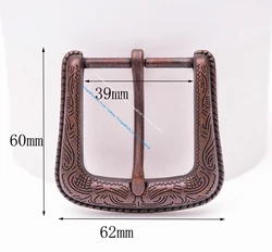 62*60MM (INNER 39 MM) Texas Flower Carved Antique Copper Western Cowboy Buckle fit Leather Belt 1-1/2