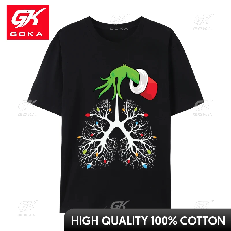 คริสต์มาสพยาบาล Respiratory Therapist Lung ไฟ Funnyx-Mas เสื้อยืด Tee Top Camisas ผู้ชายสบายๆเสื้อผ้าของขวัญใหม่ล่าสุดเสื้อยืด