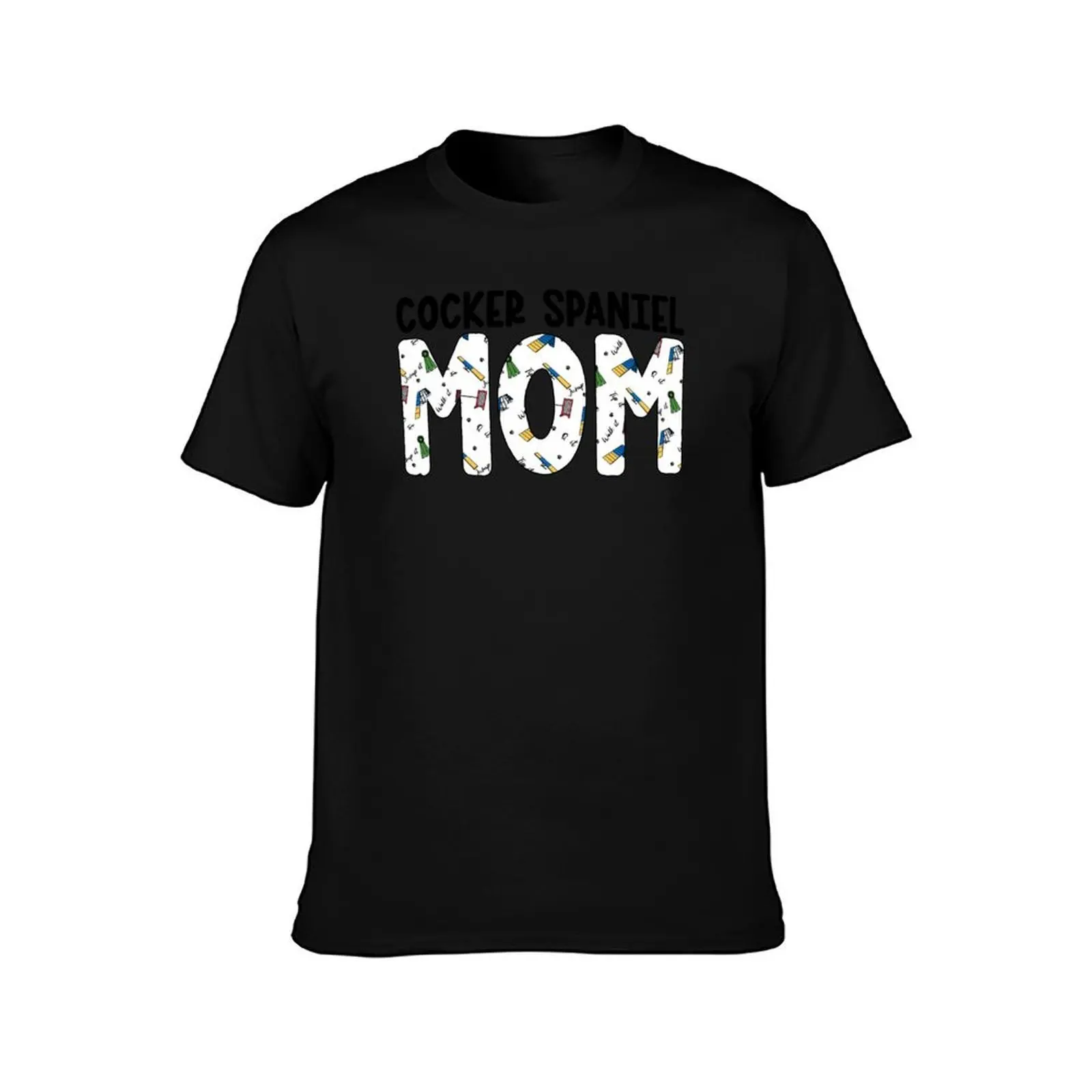 Cocker Spaniel Agility Day Mom T-Shirt, Summer Casual Cotton Tee, Oversized Streetwear Tops, Vintage Graphic Print, 100% Cotton