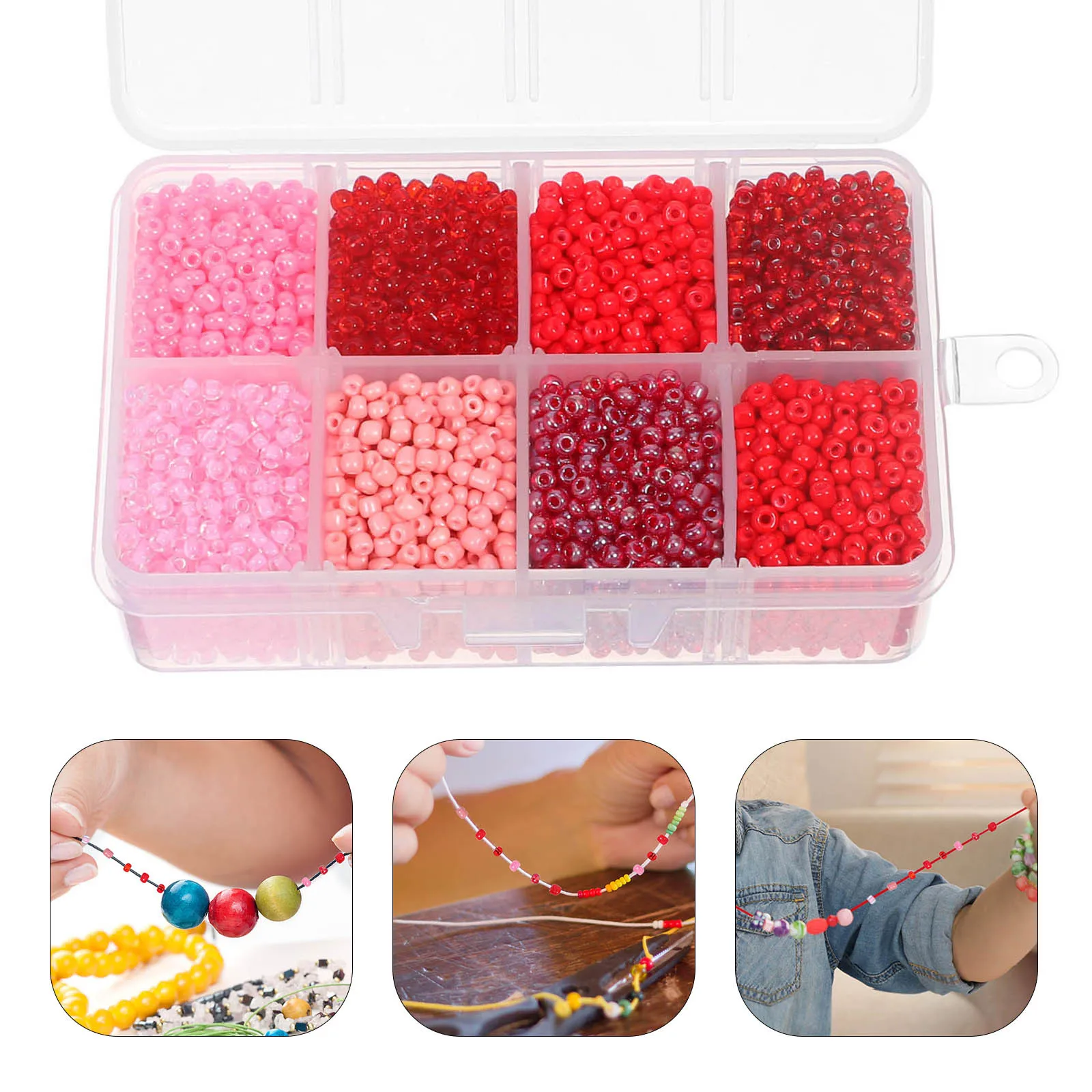 

3mm Seed Beads Kit Colorful Round Pearls Mini Spacer Beads for Jewelry Making Bracelets Earrings DIY Crafts Ball Bead