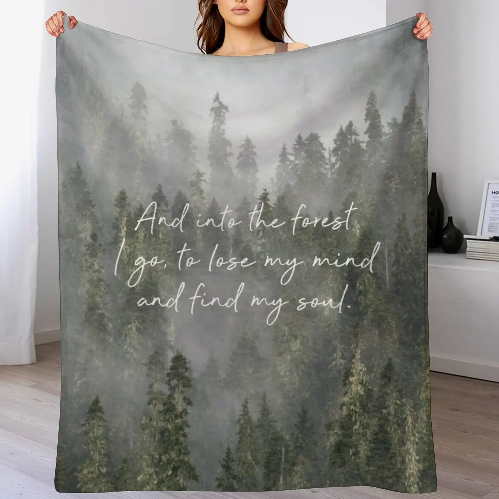 Into the Forest I Go Throw Blanket All Season Soft Lightweight Blanket for Home