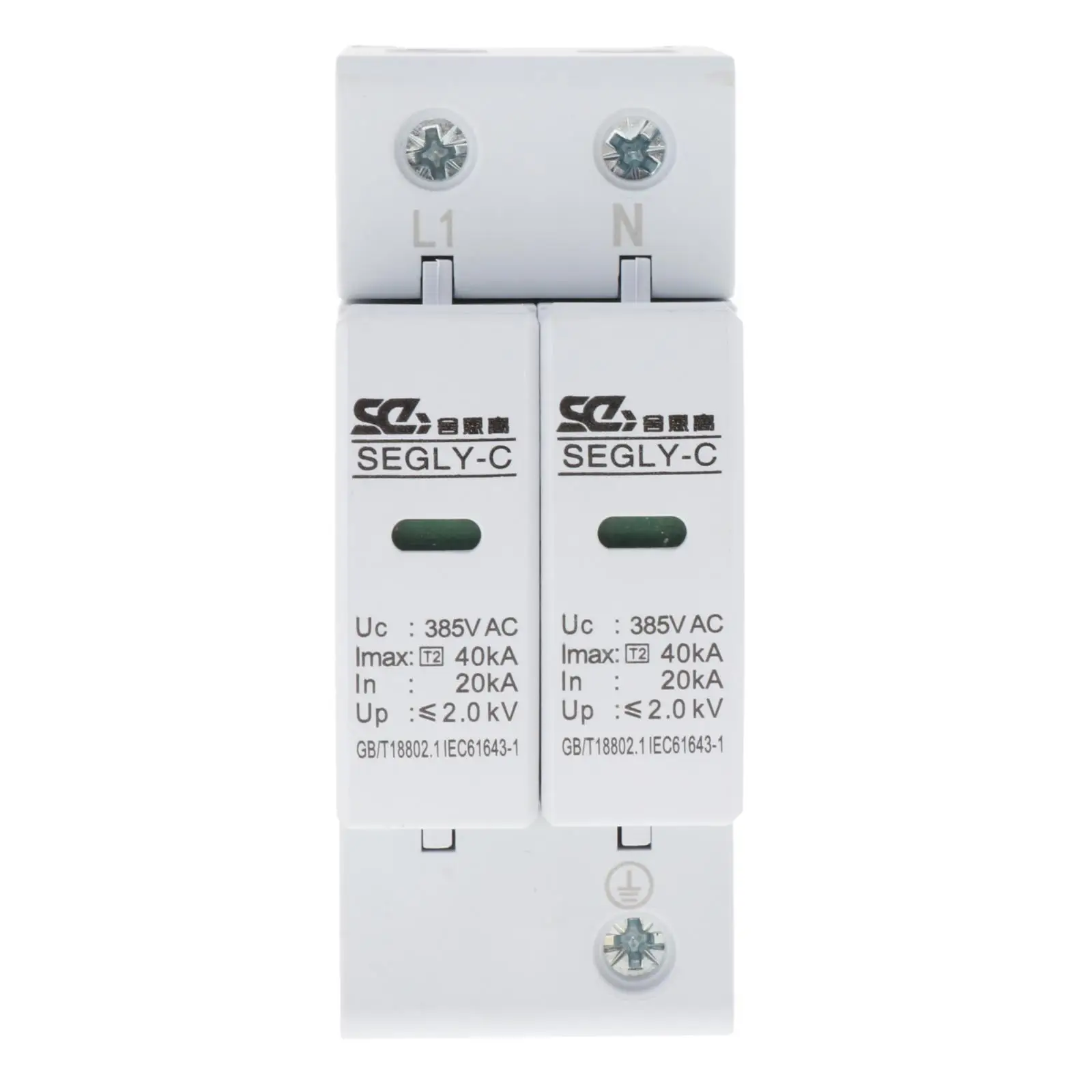 Surge Protection, Protector Arrester, Low Voltage, 385Vin , Easy to Use, 20Kaimax 2P 40Ka