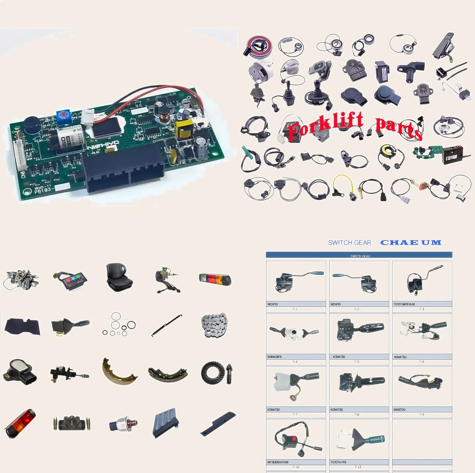 

High Quality Electric Forklift Circuit Board for NICHIYU FB10/20 3-72/75 OEM 54000-81400 PB103
