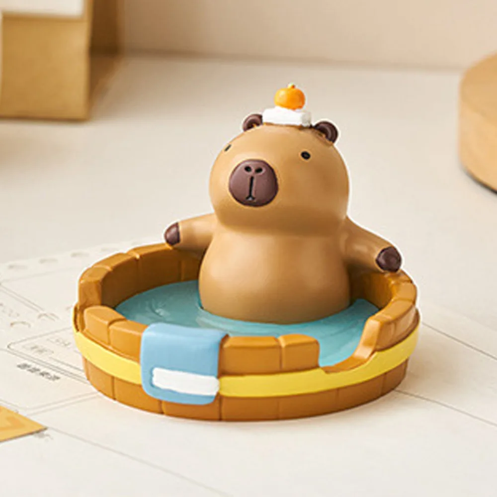 Crocodile Capybara Phone Holder Animal Figurines Ornament Capybara Mobole Phone Stand Creative Cute Capybara Model Toy