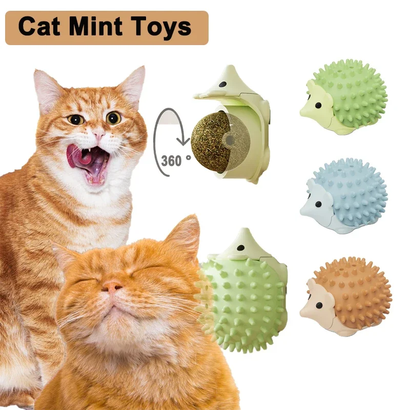 

Cat toys catnip ball Cat scratch ball Hedgehog style wall stick ball toy claw board healthy promote digestion Cat scratcher