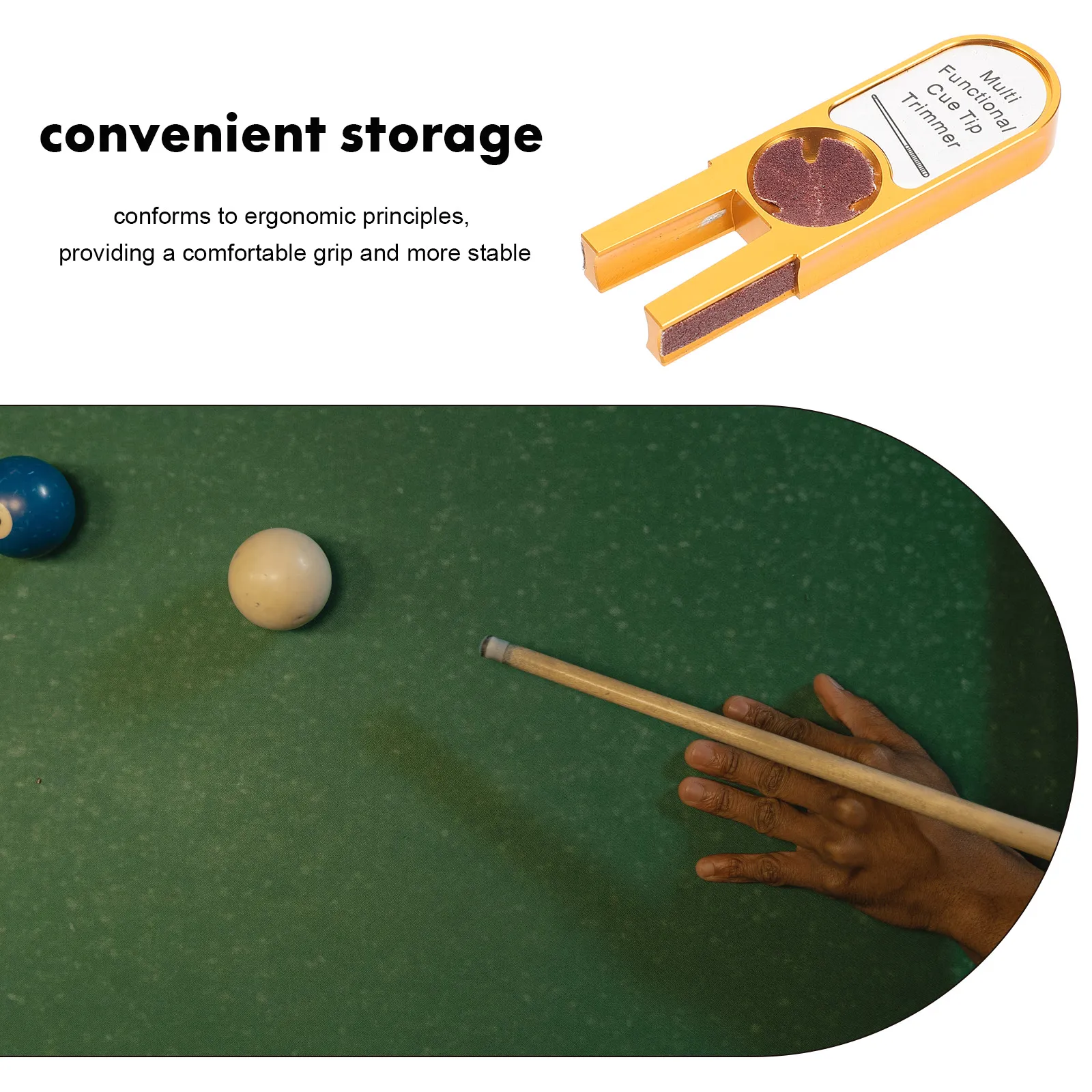 Multifunktionales U-förmiges Aluminium-Billardqueue-Spitzenformer-Trimmer Reparaturwerkzeug für Billardqueues Zubehör zur Billardpflege