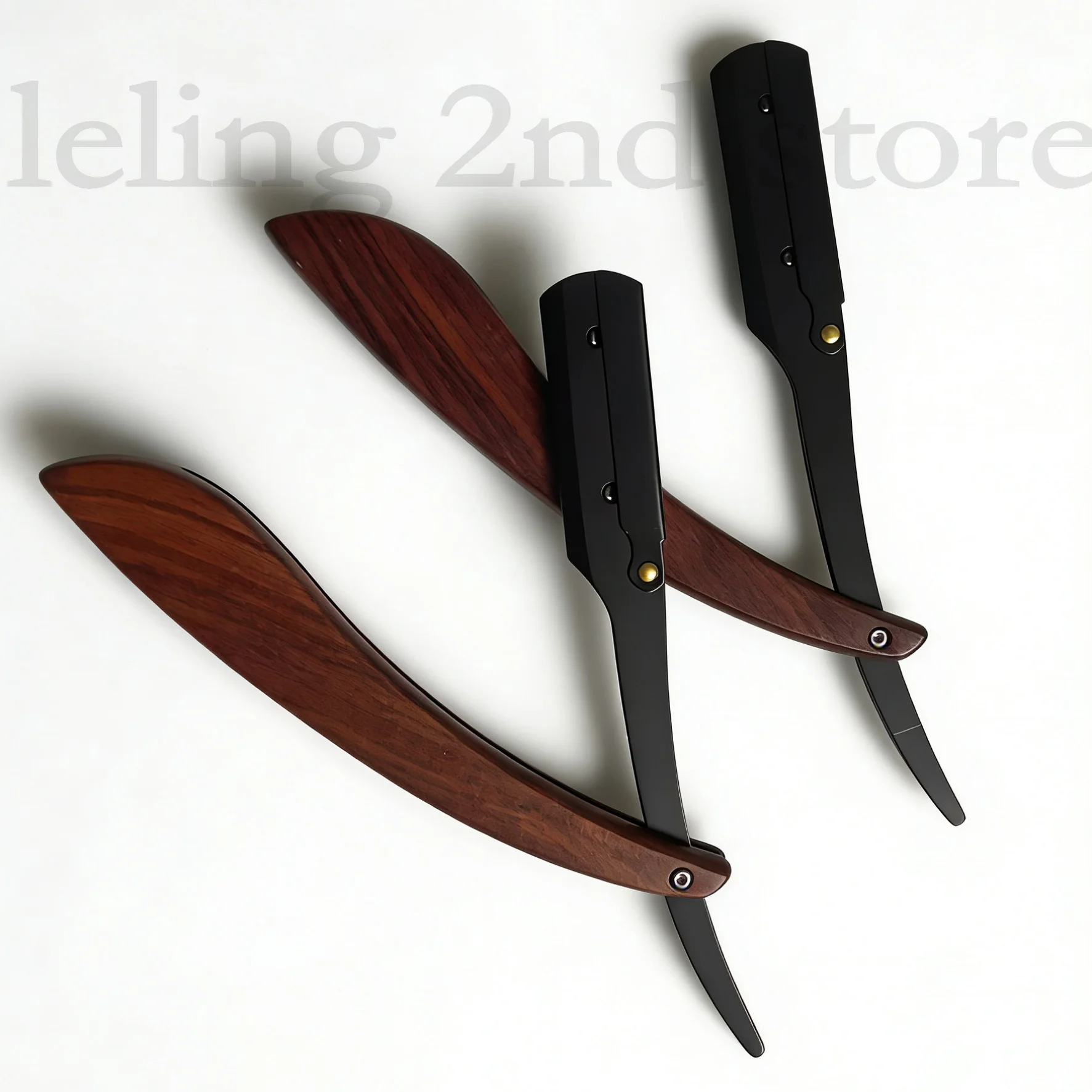 Wood Men Shaving Barber Tools Hair Razor Folding Shaving Knife Stainless Steel Straight razor Holder Gift