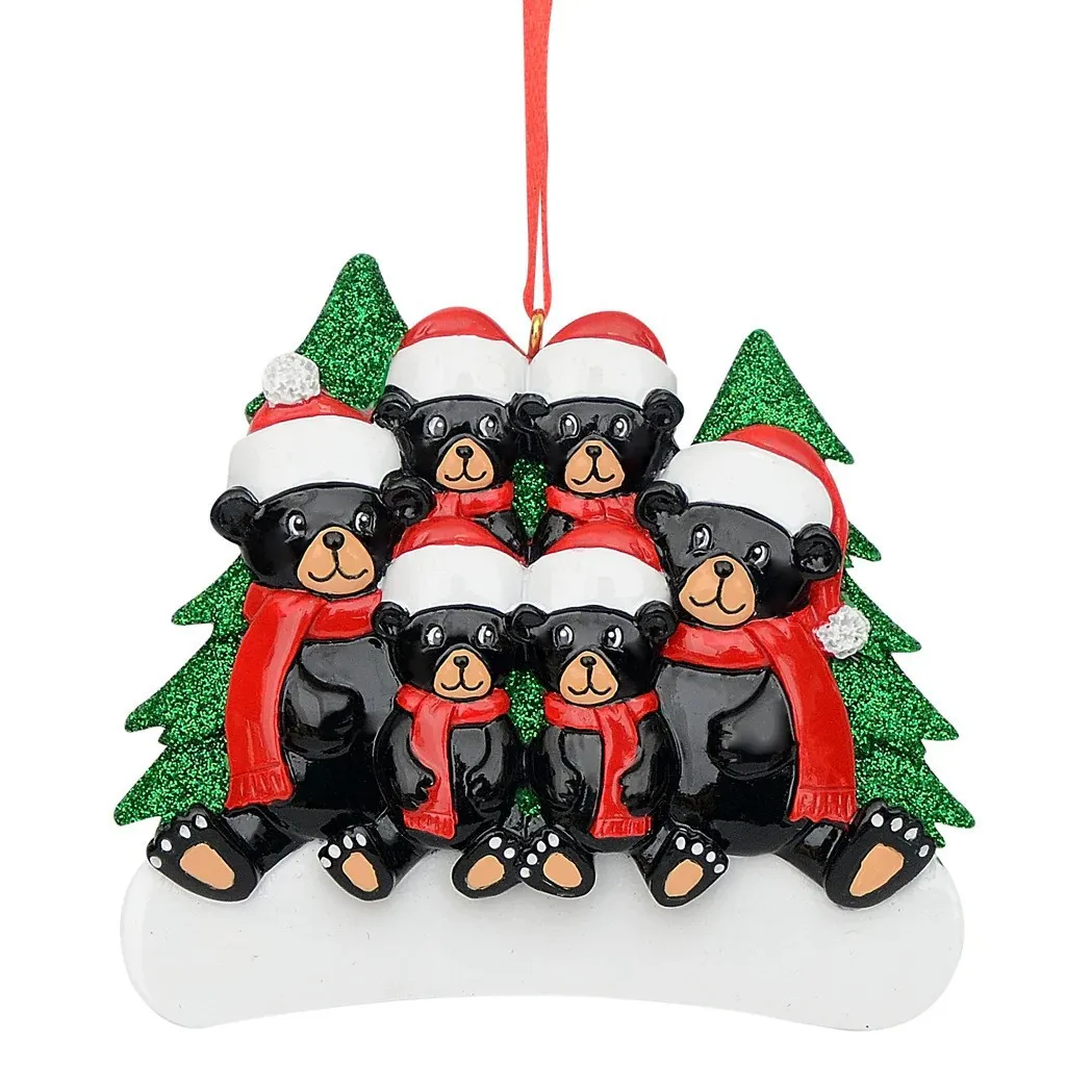 Bear Family Christmas Tree Pendant Convenient to Hang Special Christmas Ornament Suitable for Doors Windows Stairs