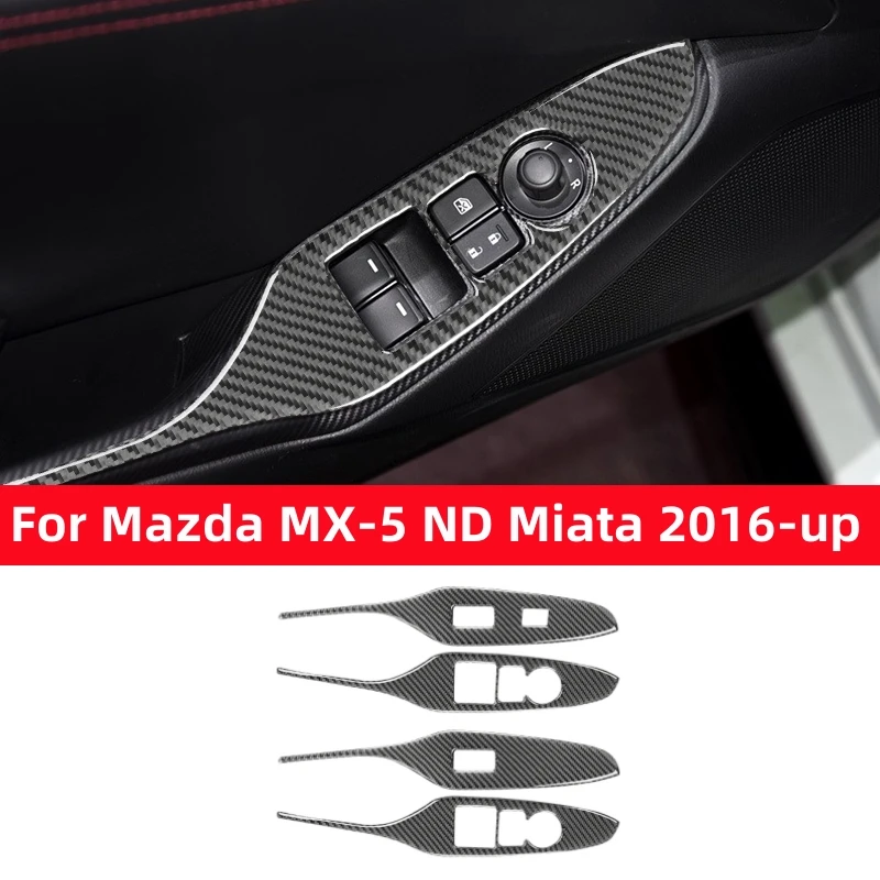 

Для Mazda MX-5 ND Miata 2016-22 MX5 Roadster дверной подлокотник переключатель кнопка подъема окна панель управления внутренняя наклейка из углеродного волокна
