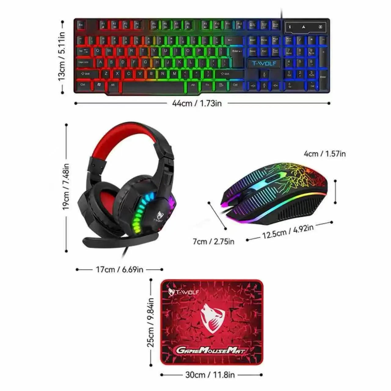 4-in-1 Gaming Keyboard Mouse Headset Combo 5