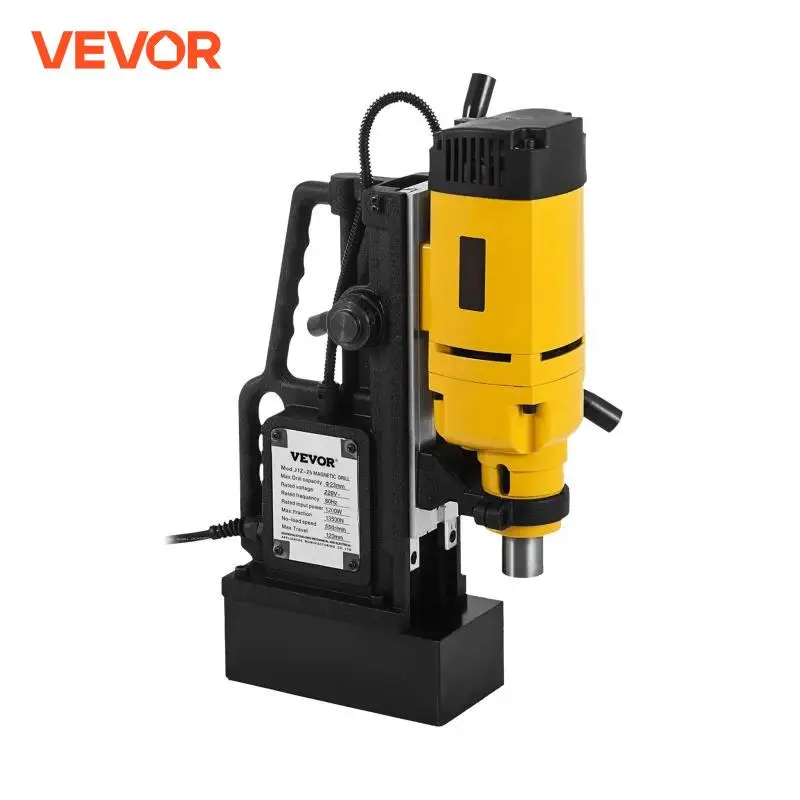 VEVOR Trapano Magnetico 1200W Velocità Max. 500 giri/min con Punte Diamantate Diametro Max. 210mm Set di Punta Trapano in Acciaio per Piastrelle