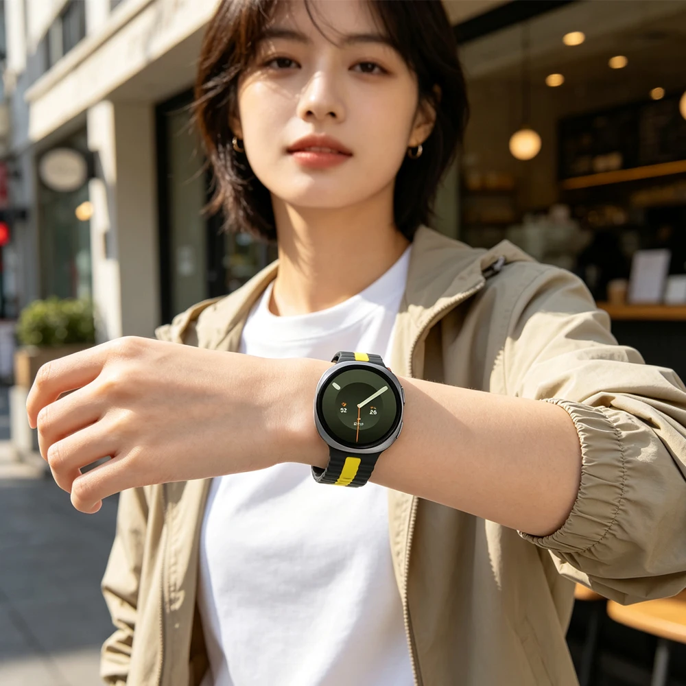 Two-color Silicone Strap for Samsung Galaxy Watch 9-8 44mm 40mm Sports Adjustable Replacement Band Galaxy 8 Classic 46mm Correa