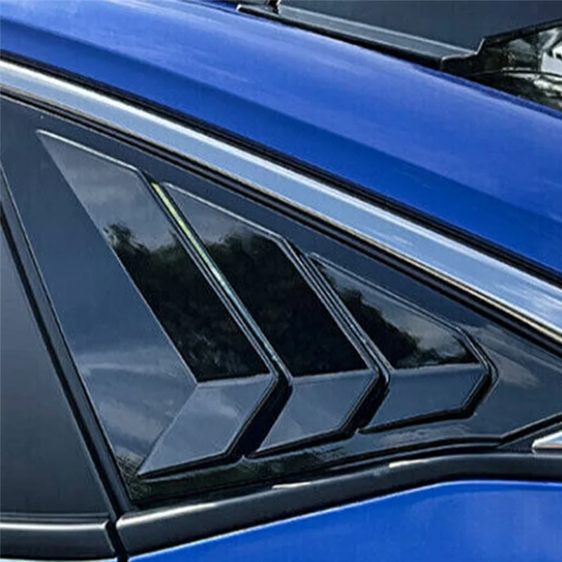 ホンダシビック用ハッチバックリアサイドベント、ウィンドウルーバー、シャッターカバー、グロスブラック、2022、2023