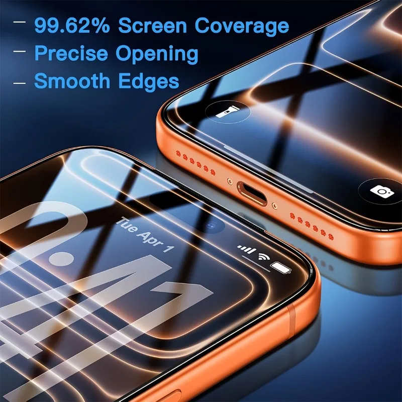 3 عبوات من واقي الشاشة من الزجاج المقسى بتغطية كاملة لهاتف iPhone 17 16 Pro Max 15 14 Plus 13 12 11 Pro Mini 16e طبقة زجاجية هوائية