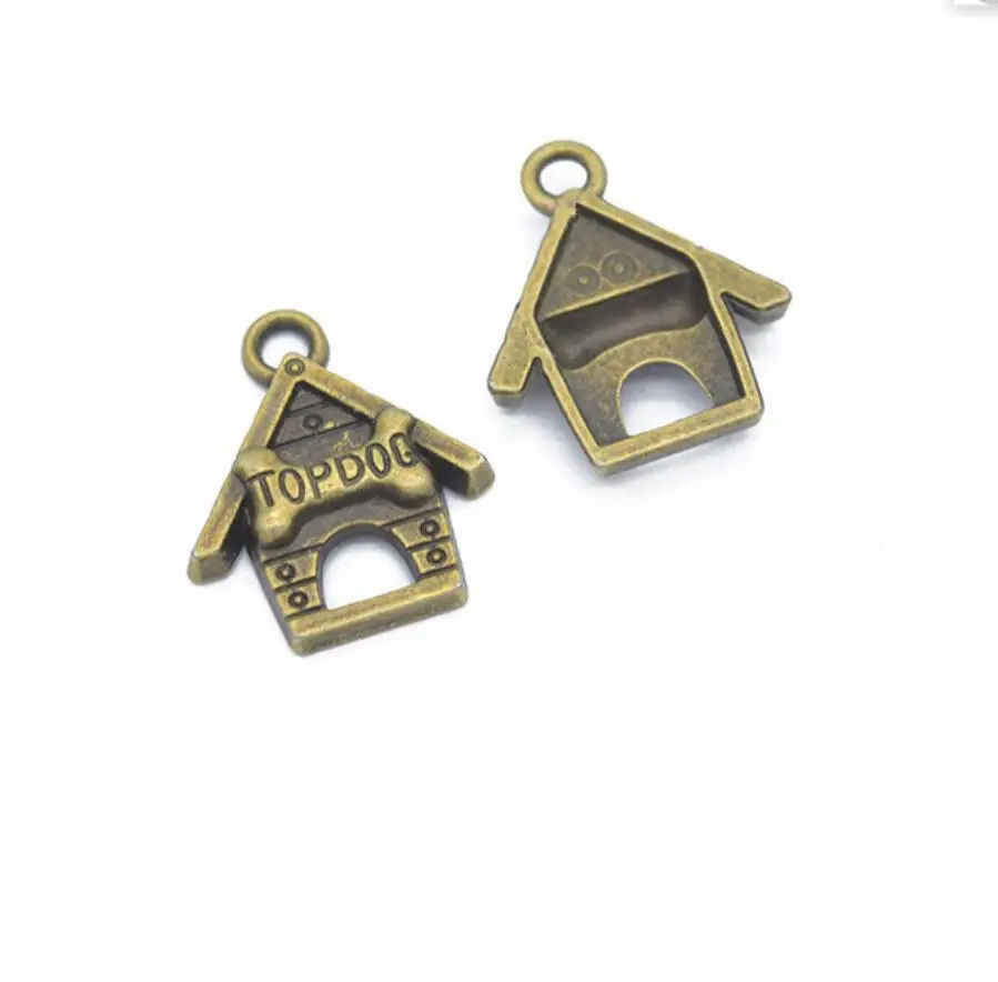 70pcs 19x17mm 2 Colors Top Dog Pendant Top Dog  Pendant Dog House Pendant F0392