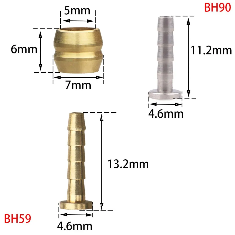 10Pcs Copper Connectors with High Weather Resistance for Hydraulic Brake Hoses Suitable for BH90 and BH59 Models
