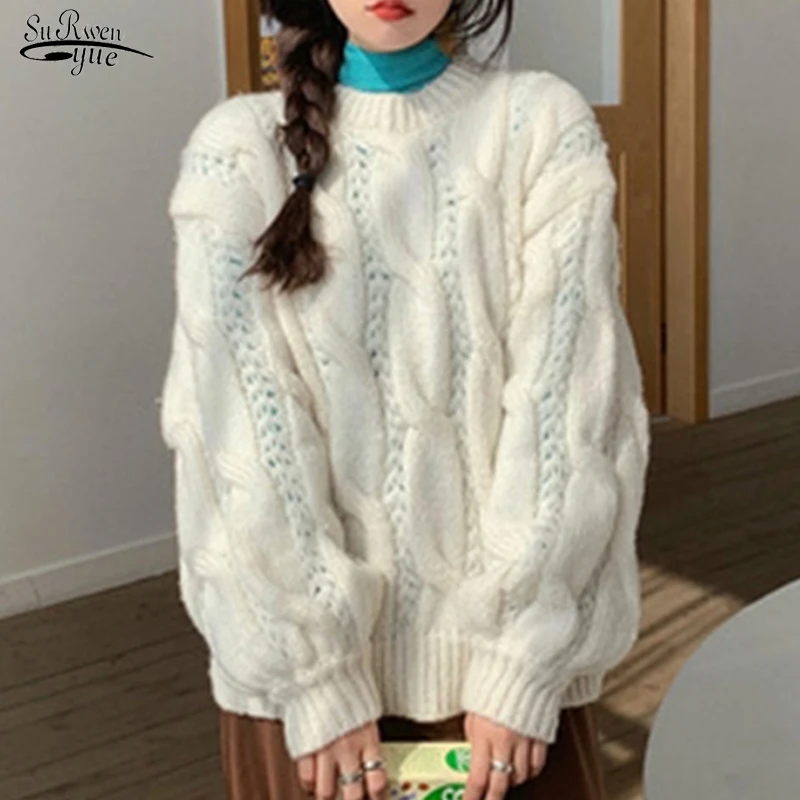 

Winter Casual Women Tops Autumn Korean Loose Pullover Sweater Long Sleeve Sweater for Women Jumper Soft Warm Pull Femme 17724