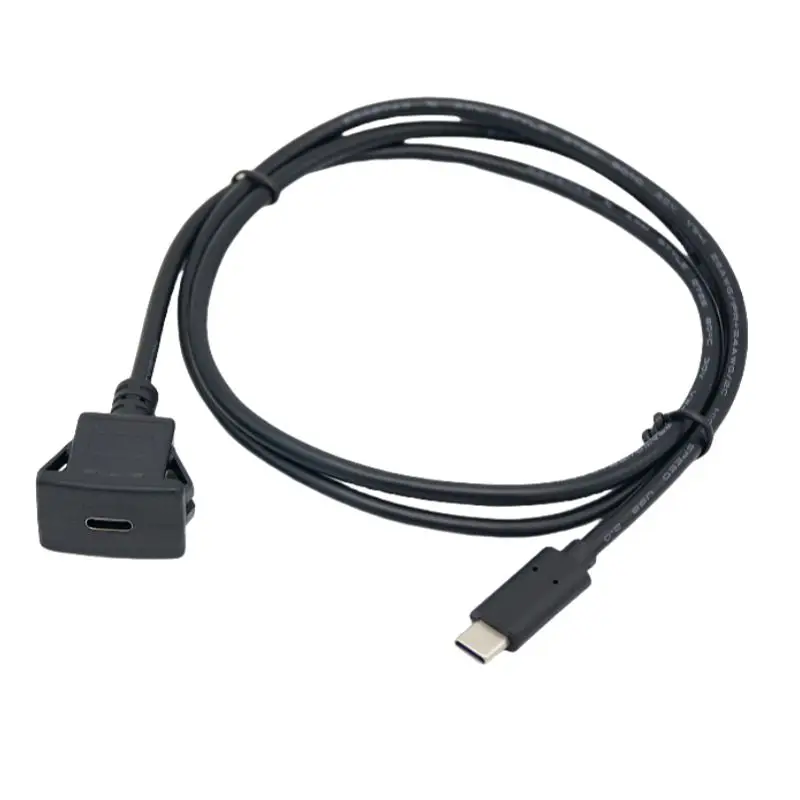 

1m Type-C 3.1 Version Male to Female Over 3A Current 10Gbps Extended Data Charging Car Yacht Motorcycle Dashboard Panel Cable