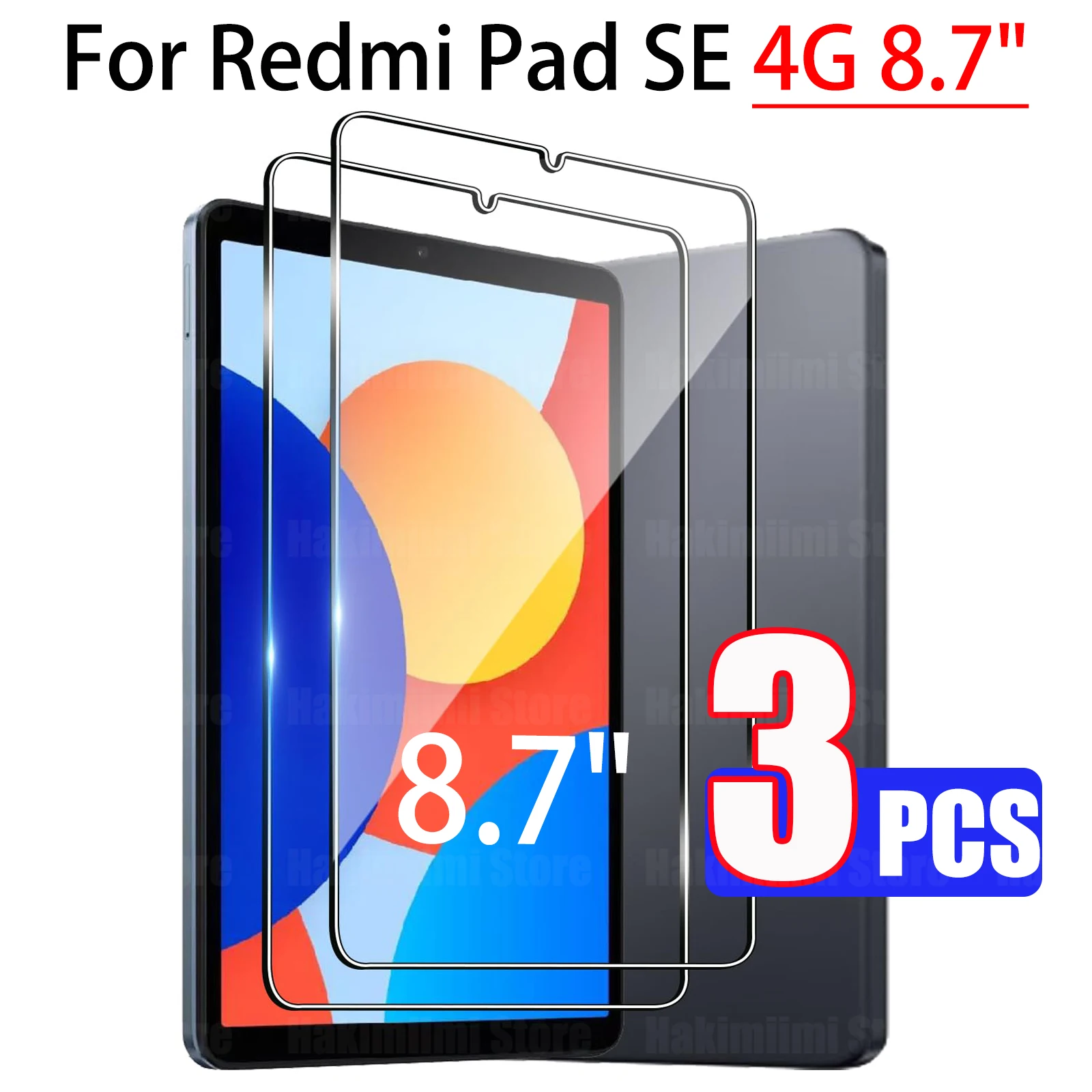 Screen Protector for Xiaomi Redmi Pad SE 4G 2024 (8.7 Inch) HD 9H Premium Shatterproof Scratch-Resistant Tempered Glass Film