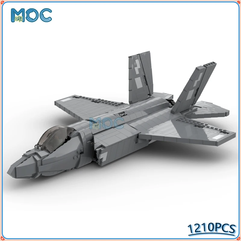 MOC Building Blocks Spaceship F-35 B Lightning II Aircraft Display Model DIY Assembly Bricks Idea Toys Educational Gifts 1210PCS