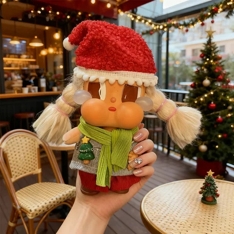 Doll clothes For CRYBABY Vacation Mode on Doll clothing Christmas Sweater For labubu 17cm doll outfit Accessories