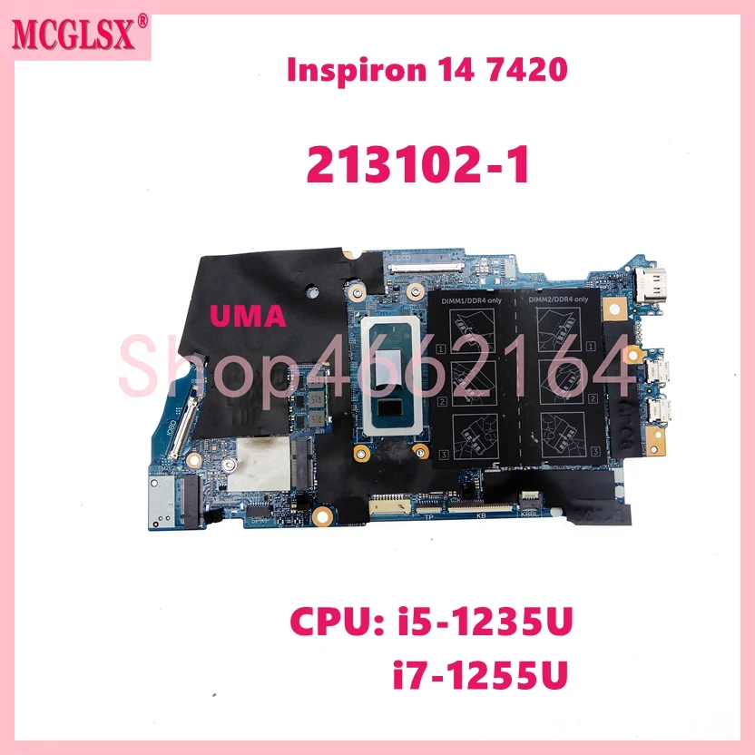 

213102-1 With i5-1235U i7-1255U CPU Laptop Motherboard For Dell Inspiron 14 7420 2-in-1 Mainboard CN 0DNRR6 0MPPFT Fully Tested