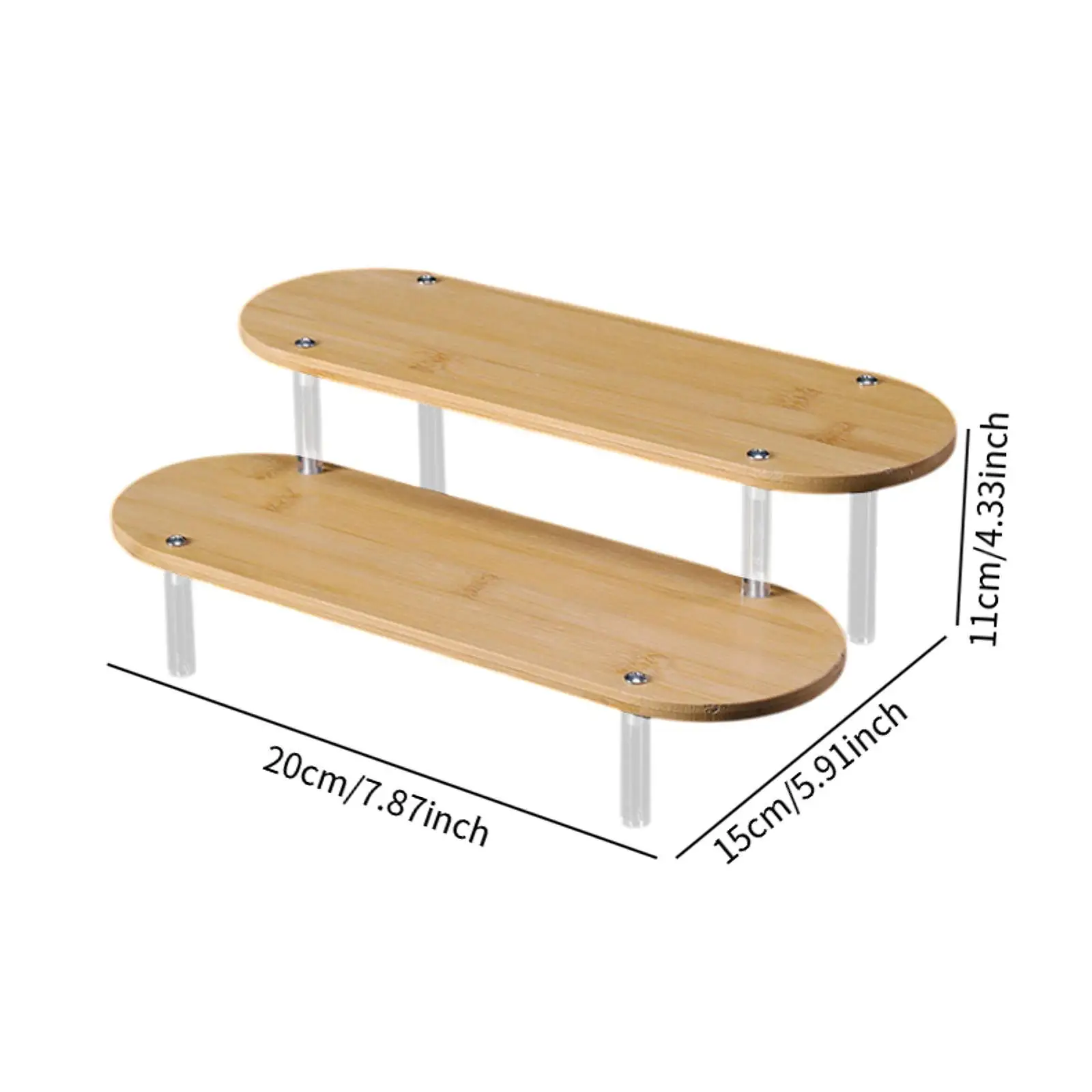 Acrylic Display Riser Showcase Multipurpose 2 Tiers 1/64 Model Car Display Shelf Display Rack for Candy Figures Dolls Perfume
