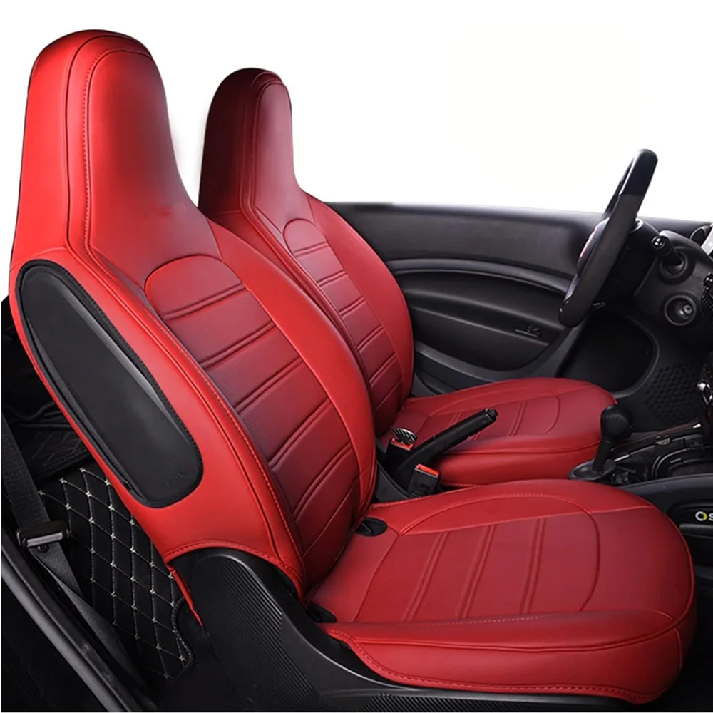 

Custom Car Seat Covers 2 seats For Smart 453 Fortwo 2019 Full Covered Car Seat Protective Cover Leather Cushion Car Accessories