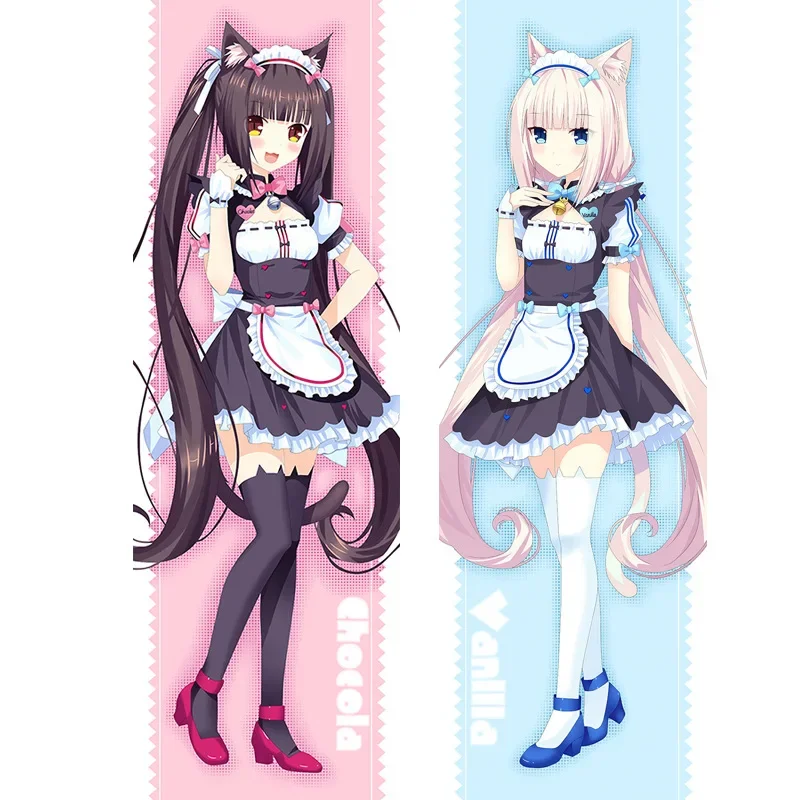 Anime Chocola Vanilla NEKOFOR Dakimakura Hugging Body Pillow Case Otaku Fullbody Pillow Cover Home Bedding Gift Dropship