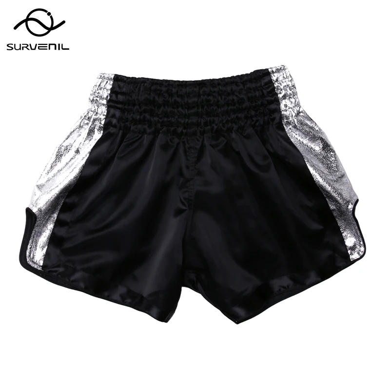 Muay Thai Pants Satin Polyester Boxing Shorts Women Men Kids MMA Clothing Solid Kickboxing Grappling Fight Shorts Custom Logo