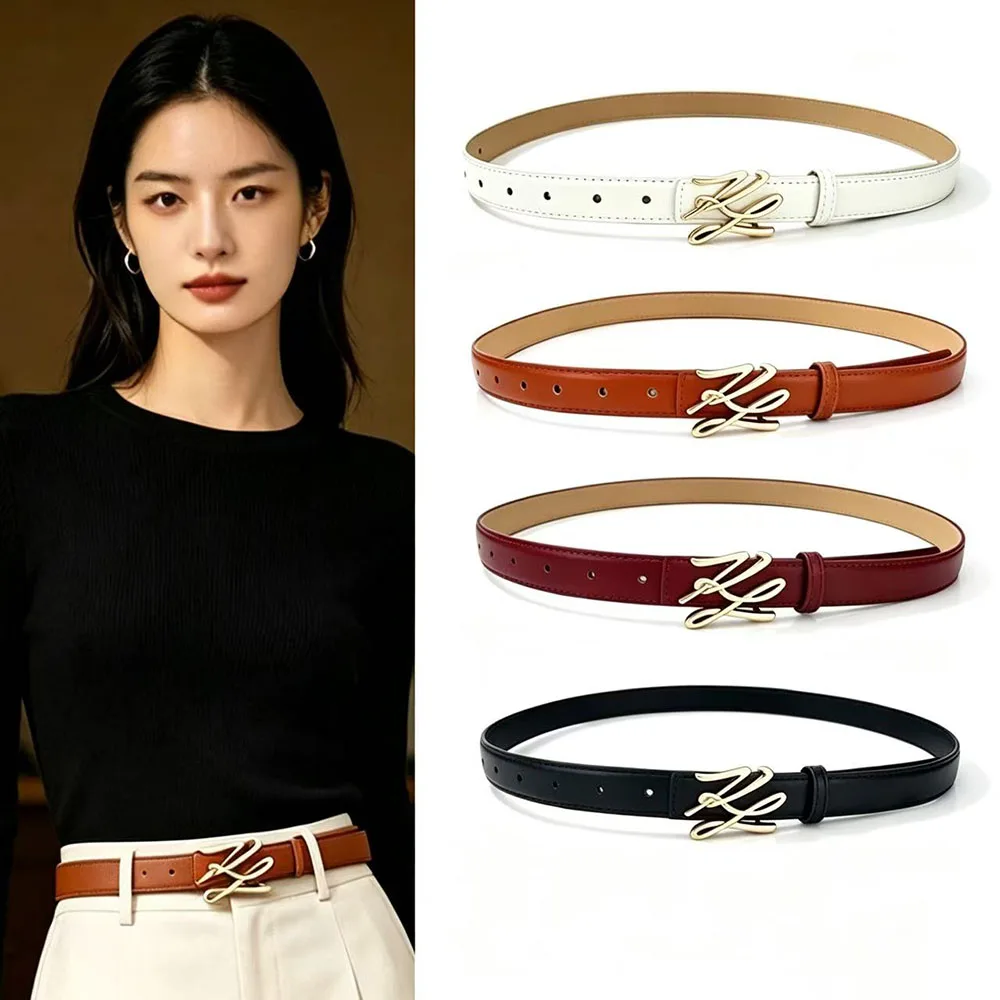 Plus Size Women's Belt Extended Waistband Gold Letter Buckle Decoration Luxury Jeans Accessory