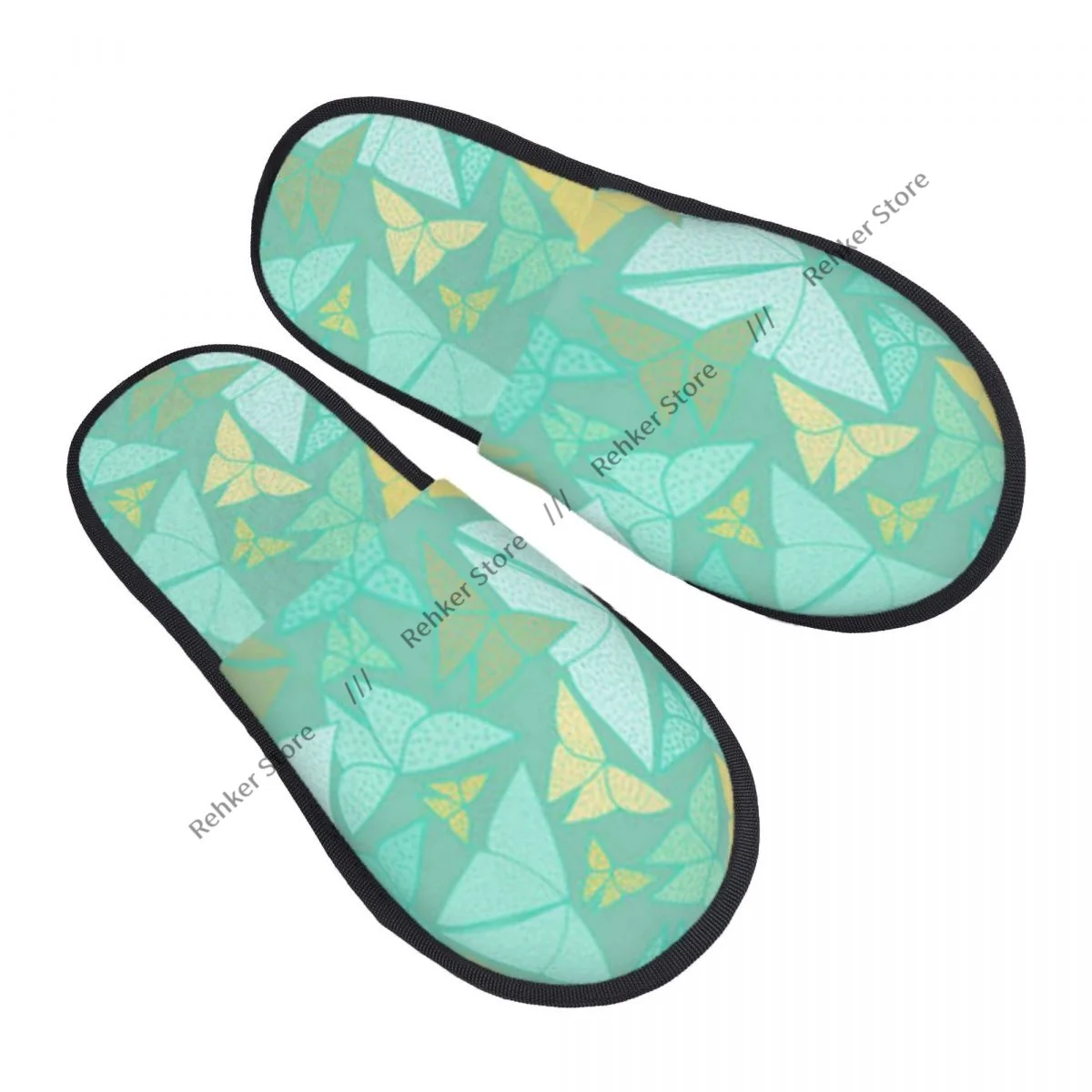 Home Slippers Indoor Bedroom Slipper Beautiful Butterflies Texture Flip Flops Autumn Winter Furry Plush Shoes