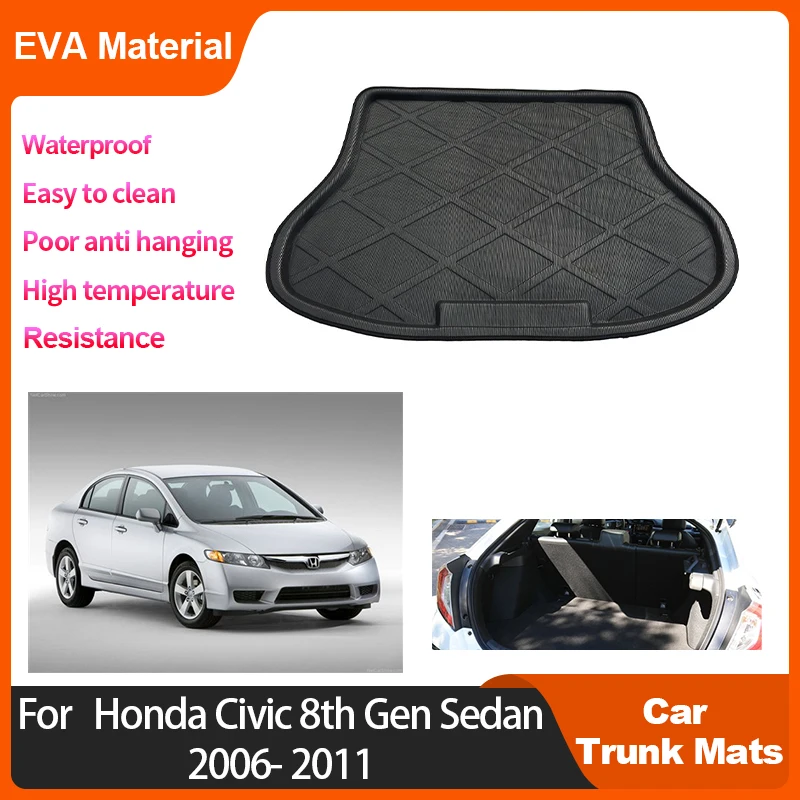 

Trunk Mat For Honda Civic 8th Gen Sedan FA FD FD2 FD 62006 2007 2008 2009 2010 2011 Accessorie Waterproof Anti-slip Anti-dirty