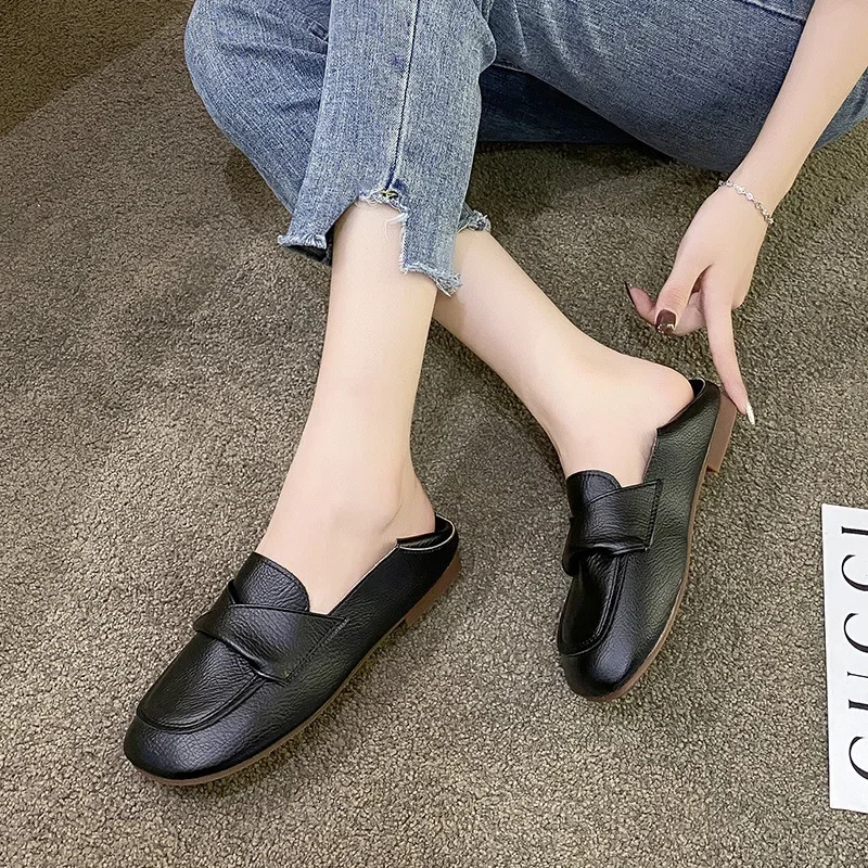 Women's Shoes Flat Comfortable Anti Slip Soft Bottom New Square Toe Casual Shoes Lightweight Outdoor Commuter Shoes 2025