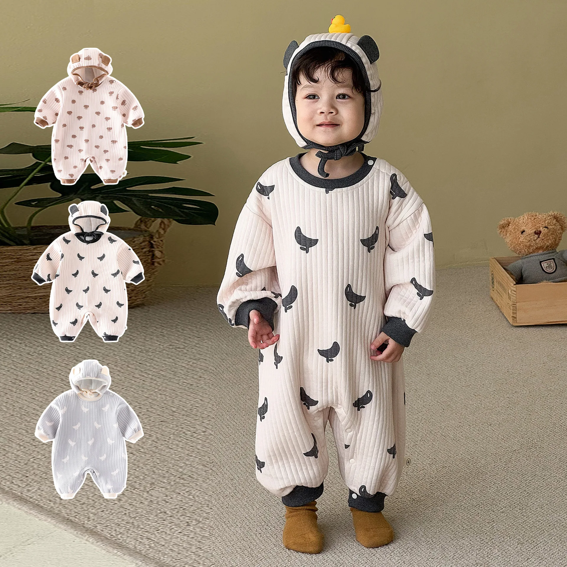 

2025 Newborn Baby Infant Printed Jumpsuit Romper Outfits for Boys and Girls Infant 0-3m Clothes