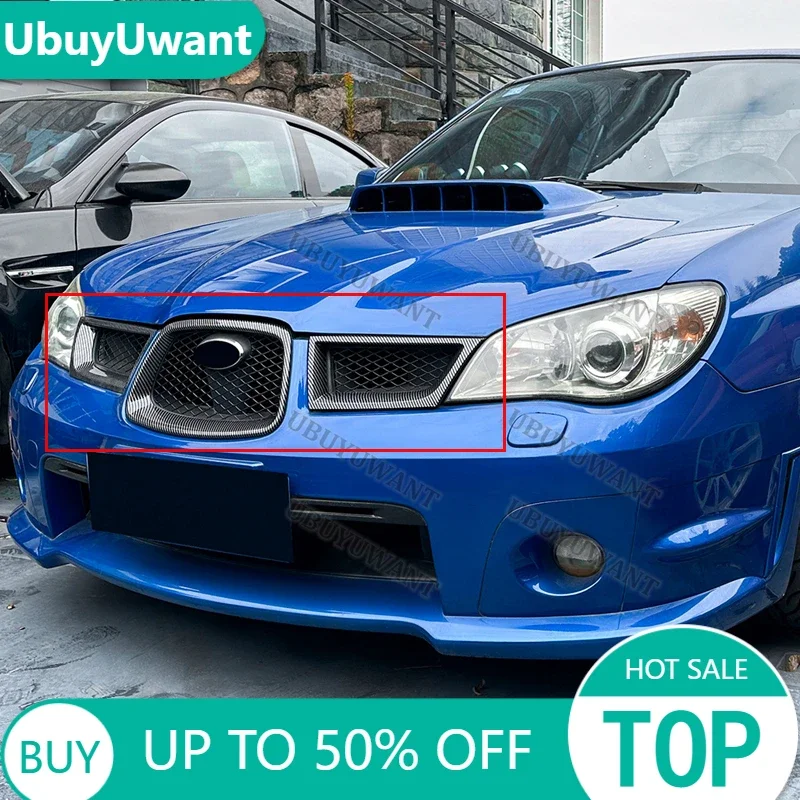 Para Subaru Impreza WRX STI 9ª generación 2006-2007: Spoiler de parrilla central, Spoiler de barbilla delantera, Divisores de parachoques, Labio delantero, Kits de carrocería