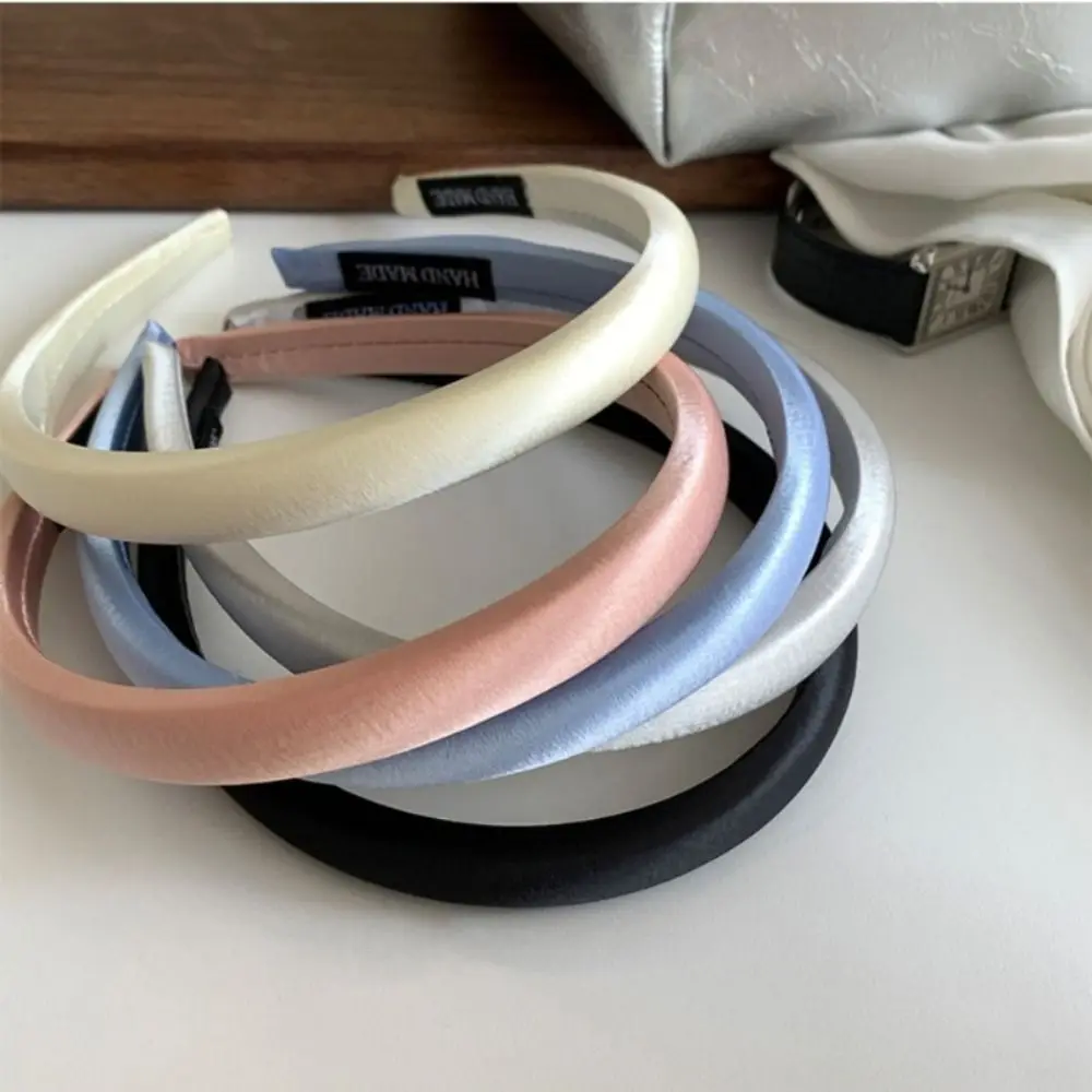 Elegant Thin Silk Satin Headband Women Hair Hoop Cloth Sponge Hair Band Korean Style Headwear Hair Clip Female Hair Accessories