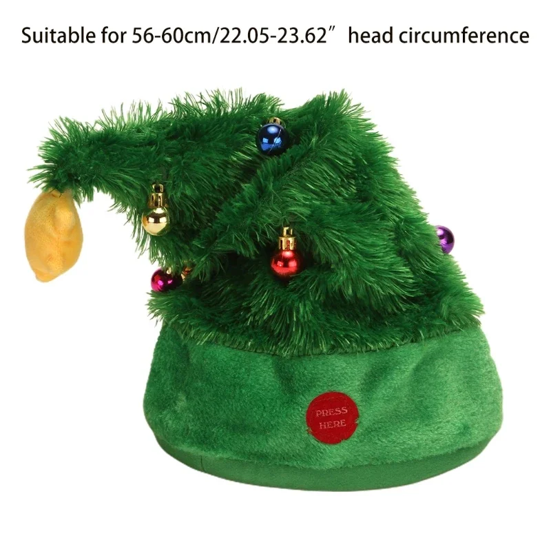 Musical Swing Christmas Hat, Electric Singing Dancing Hat for Parties, Funny Xmas Halloween Decoration