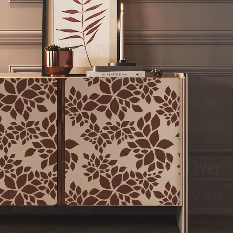 30cm - 70cm Stencil Wall For Painting Plaster Decors Template To Paint Decorative Decor Petal Plant Flourish Lush Leafy S128