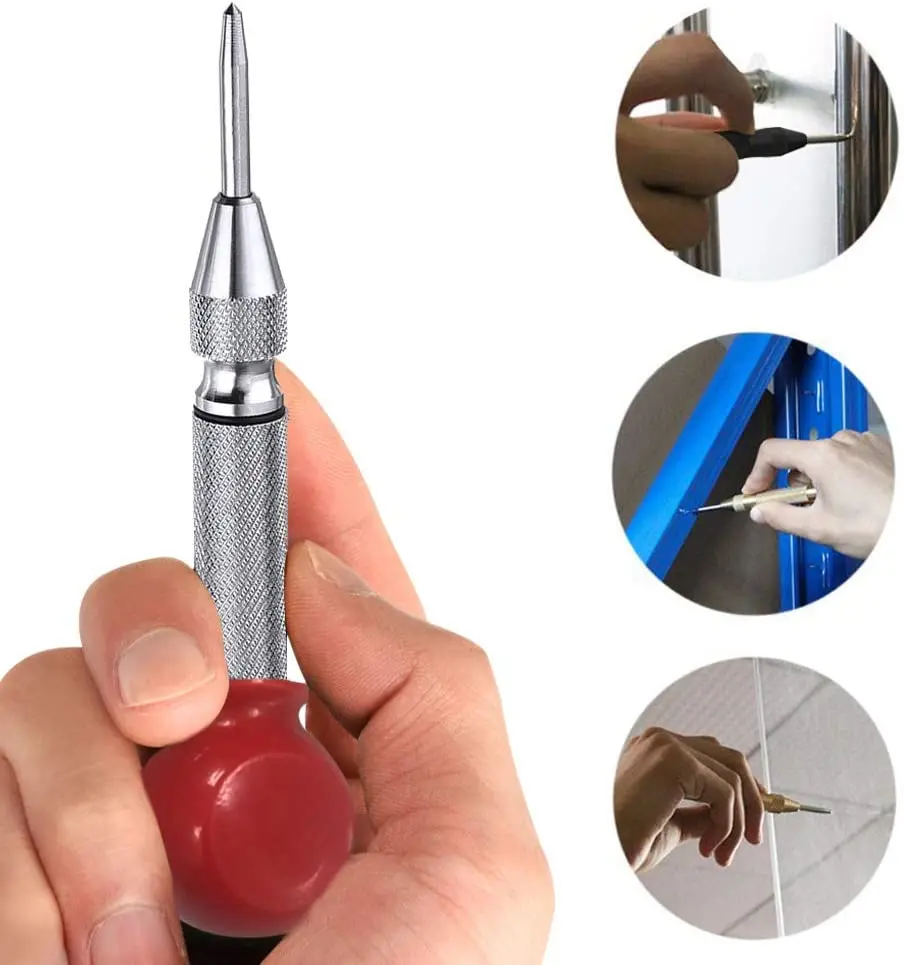1PC Automatic Center Punch Center Hole Punch machiners carpentieri Tool Wood Press Dent Marker Woodwork Tool Drill Bit