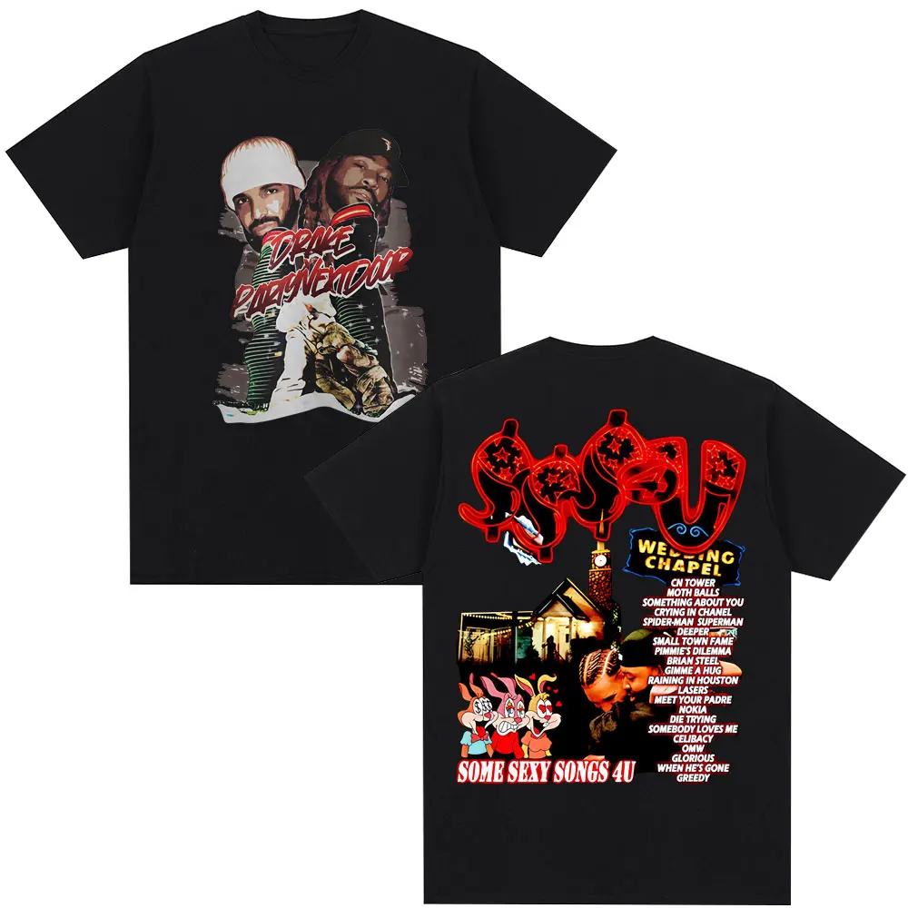 

Хип-хоп рэпер PARTYNEXTDOOR & Drake Some Sexy Songs 4 U SSS4U 2025 Футболка Мужские винтажные футболки Негабаритная хлопковая мужская футболка